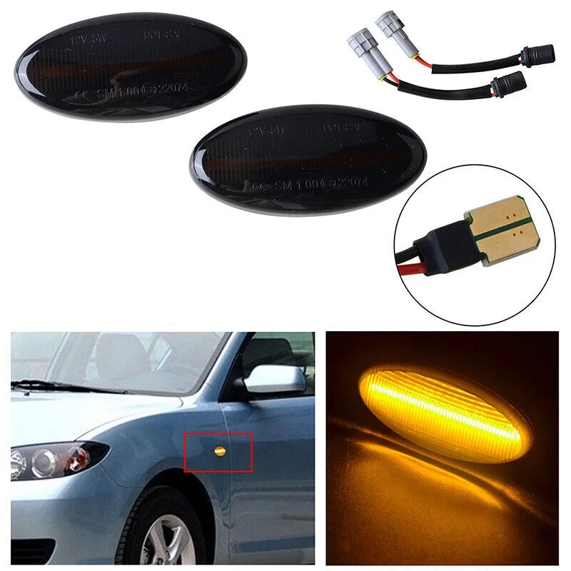 LED Side Marker Lights Lens Front Rear Turn Signal Flasher For Mazda MX-5 MIATA 1990-2005 MX-5 2016-up Mazda 3 6 5 2 MPV BT-50