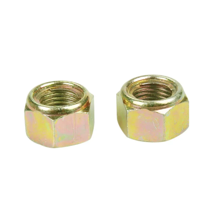GB6184 Steel Hex Nut With Locking Ring Din980 Carbon Steel Yellow Zinc Plated anti-loosening metal Hex self-locking nuts
