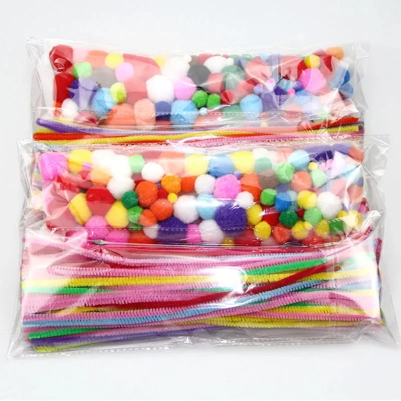 Sale Chenille Stems Pom Poms Craft and Wiggle Googly Eyes Self Adhesive Pipe Cleaners Craft Set for DIY Art Craft Decorations