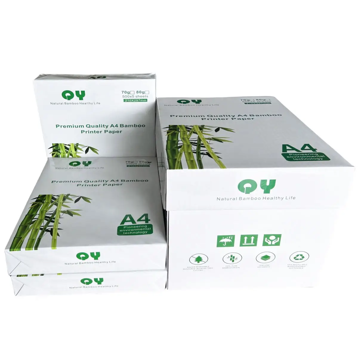 Manufacturers Ready To Ship Virgin Bamboo Pulp 5 Reams Each Box 80gsm A4 Copy Paper With FSC Certificate A4 Copier Paper
