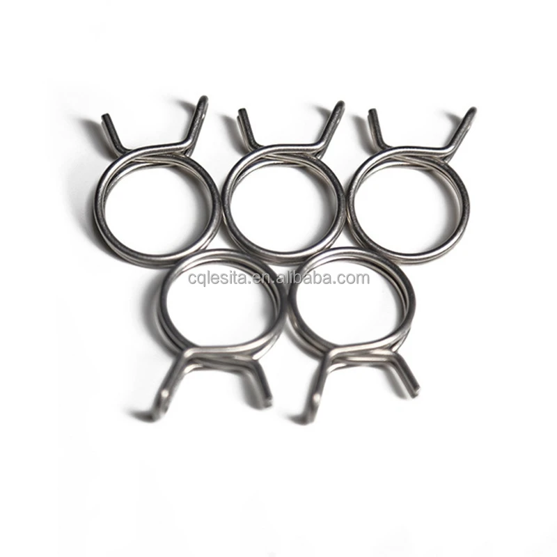 Mn65 Steel Zinc Plating Double Wire Spring Hose Clamp Adjustable Tube Clamps Clips Spring Wire Ring Hose Clamps
