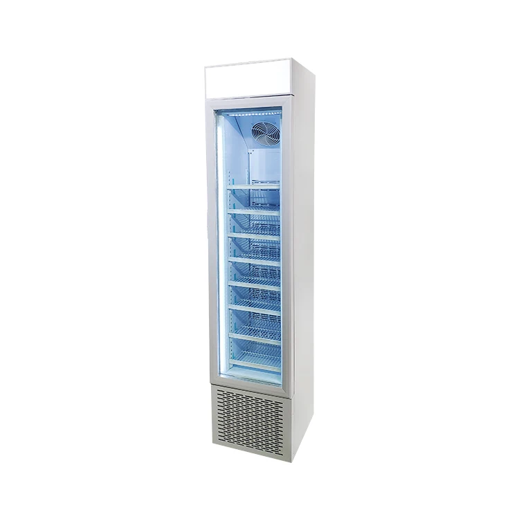 Meisda SD105B 105L высокое качество вертикальный коммерческий прозрачный дисплей тонкий морозильник с одной стеклянной дверью