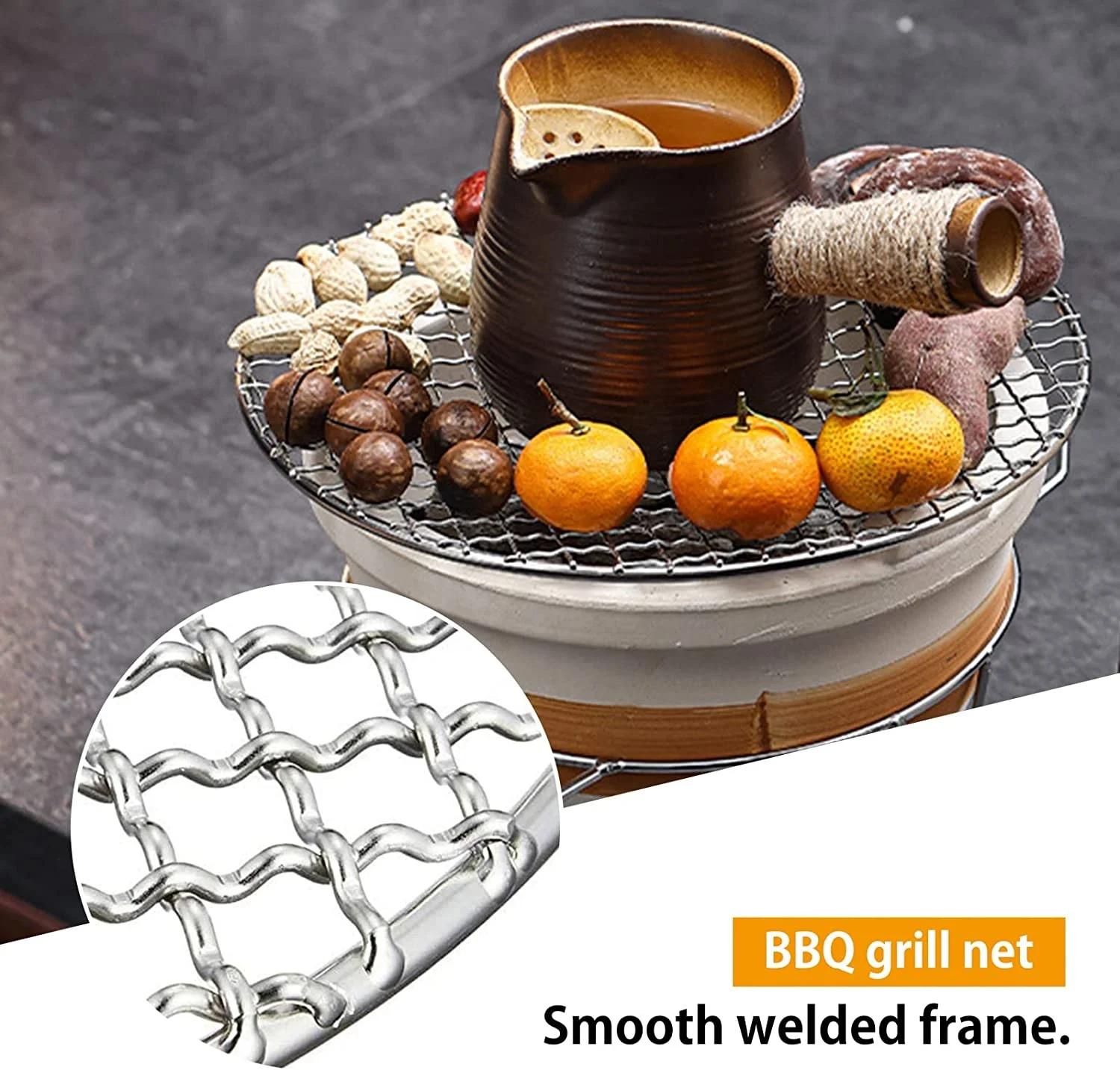 Korea Japan Grill Mesh Portable Stainless Steel 304 Round Barbecue Bbq Grill Grate Net