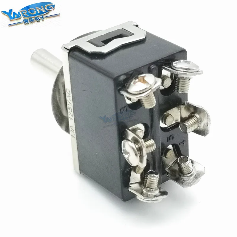 High quality Yalong KN3A-101 OFF ON 6 Pin Spring Return Toggle self-locking push button Switch   High current toggle switch