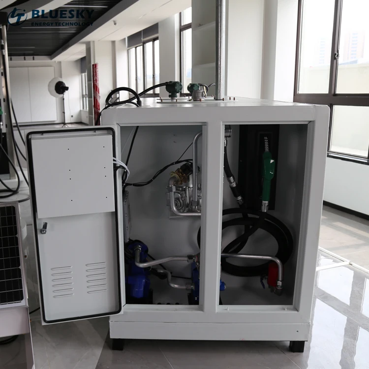 Factory Direct Sales 1000/2000/3000L Fuel Dispenser Mini Containerized Container Station with solar panel