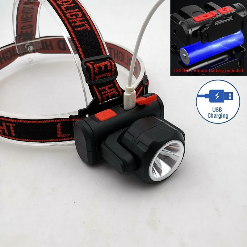 LED Headlamp Rechargeable Head Lamp,Outdoor Flashlight Headlamps Adjustable Headband for Adults and Kids,Hiking & Camping Gear