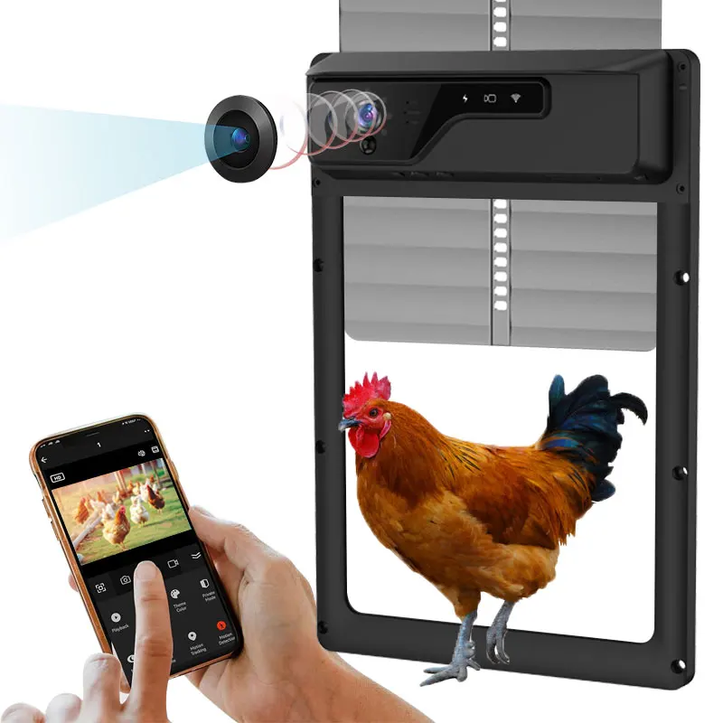 2024 New PIR Motion Detection  Remote Monitoring Automatic Chicken Coop Door With Camera For Poultry Farming