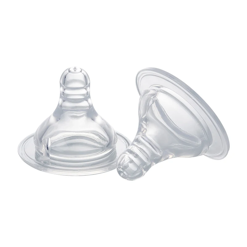 Trade Hotsale Liquid Silicon Wide Caliber Mouth Infant Kid Baby Round Cross Hole Teether Care Milk Feeding Bottle Nipple