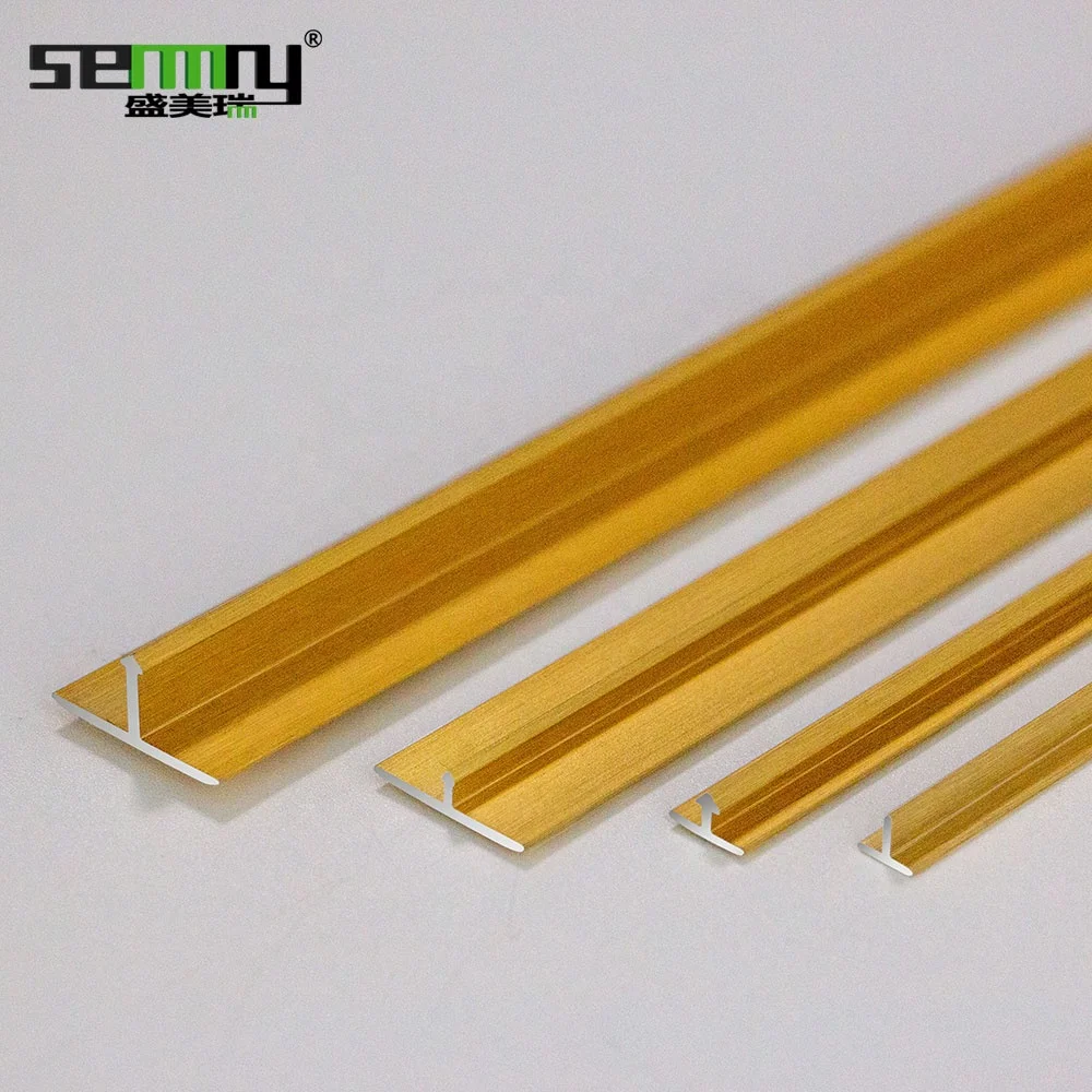 Cover Aluminum Tile Trim Strip Decorative Wall Trim Aluminum Profiles T Shape Flooring Tile Accessories