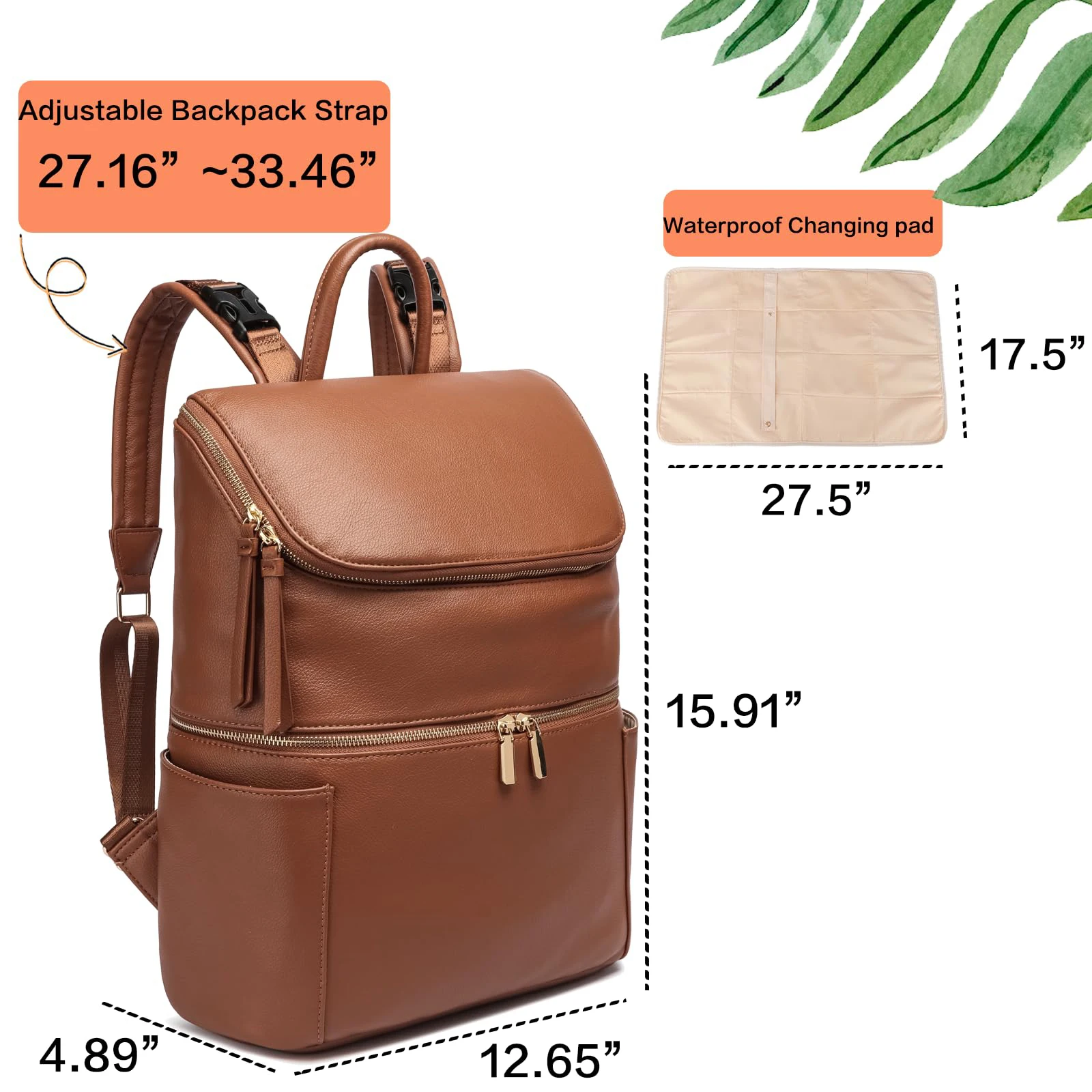 2024 Seller Brown Baby Carring Bags 4 In 1 Diaper Backpack Baby Stuff Bag For New Born Es