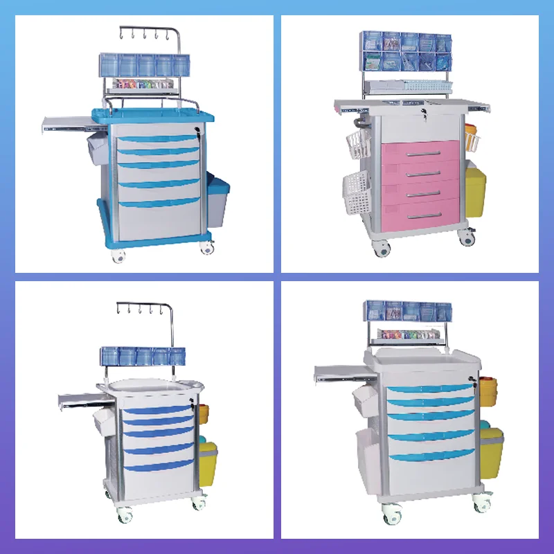 Factory Cheap ABS Medical Cart Hospital Nursing Cart Clinic Treatment Anesthesia Trolley Medical Infusion Cart