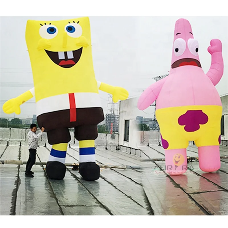 Funny inflatable costume SpongeBob SquarePants cartoon model as inflatable advertising
