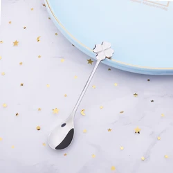 Wholesale Coffee Spoon  New Creative Gifts 304 Stainless Steel Shape of Heart Clover Rose  Spoon
