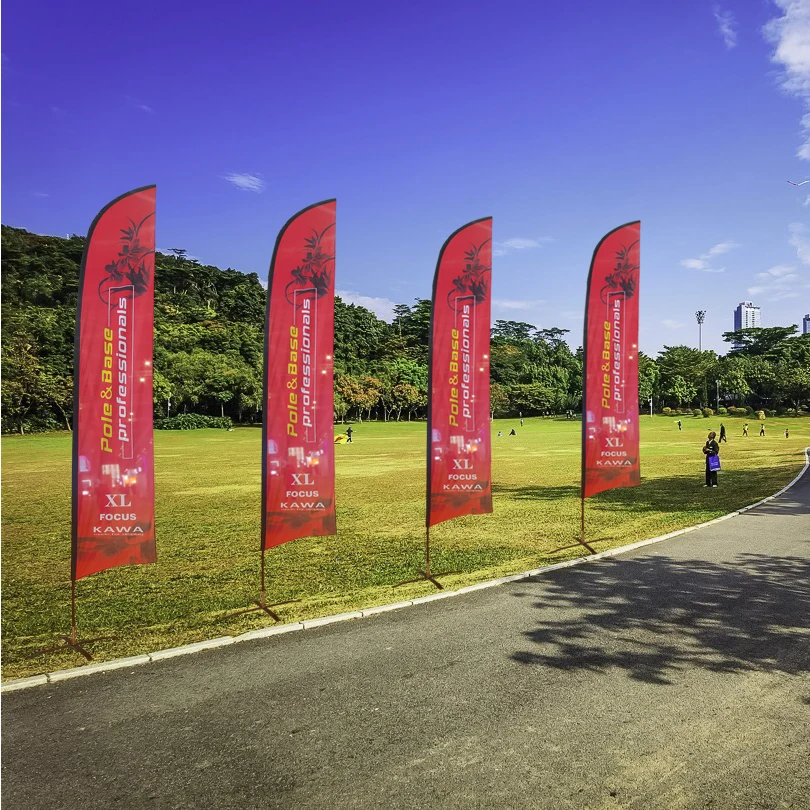 4.5m Best Selling  Advertising Flying Beach Flag Banner Feather Flag for Promotion with metal base