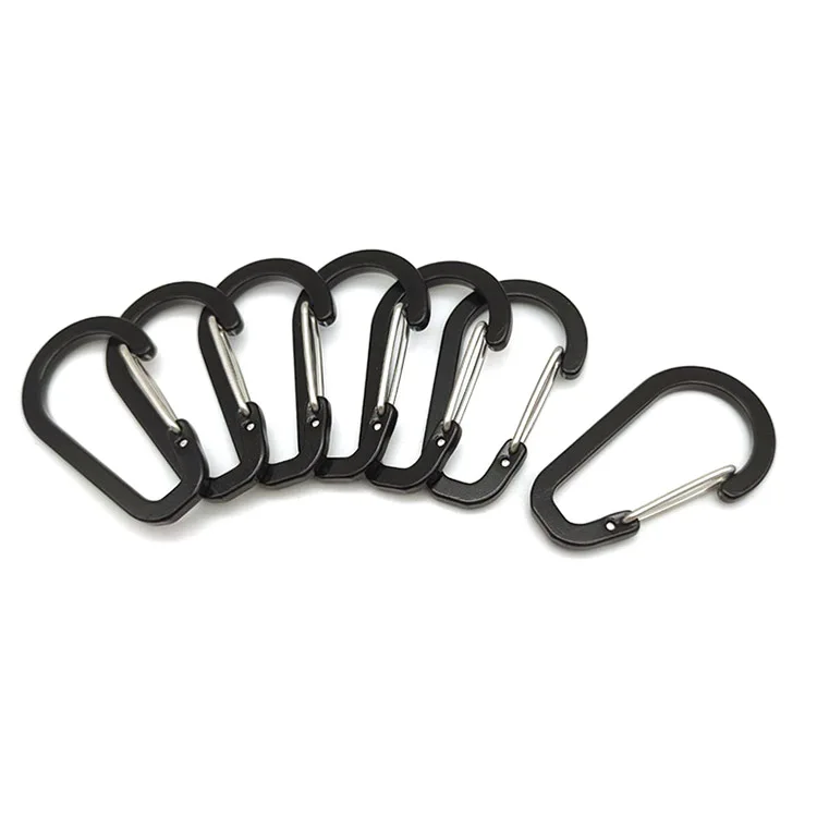 YYX #5 D Ring Shape Flat Carabiner Clip D Ring Type Aluminum Flat Carabiner
