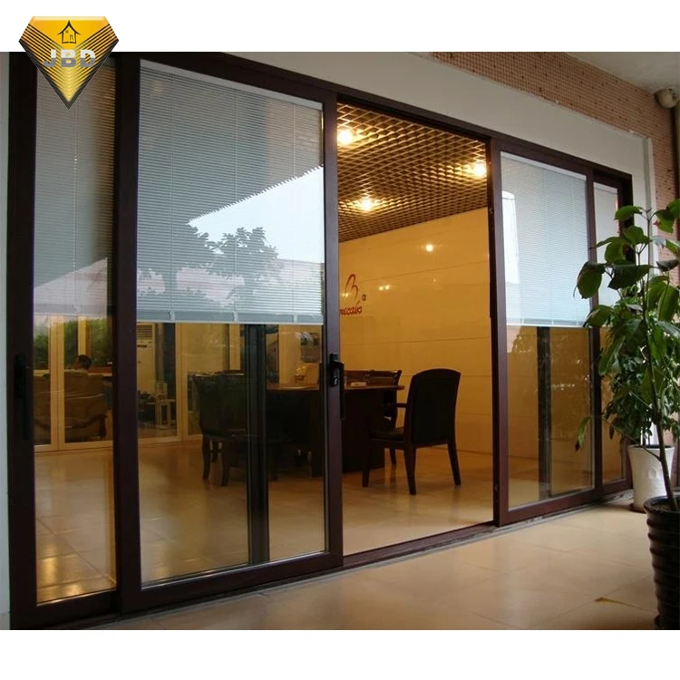 JBD Пользовательские черный алюминий защелка Детская безопасность стекло раздвижные двери сарая производителей