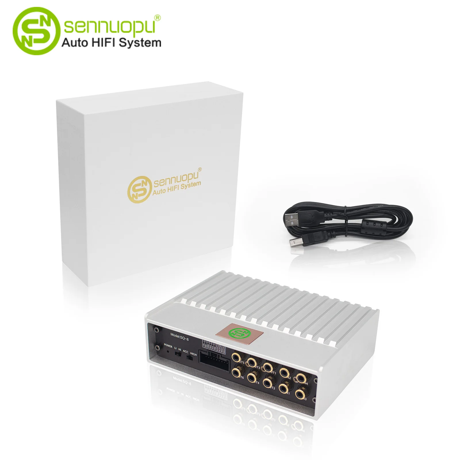 Sennuopu dsp Аудиопроцессор автомобиль 4 канала стерео усилитель для активная акустическая