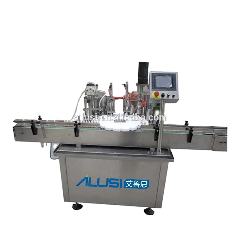 Automatic pet bottle filling packing line essential oil bottle electronic cigarette filling, sealing, capping machine