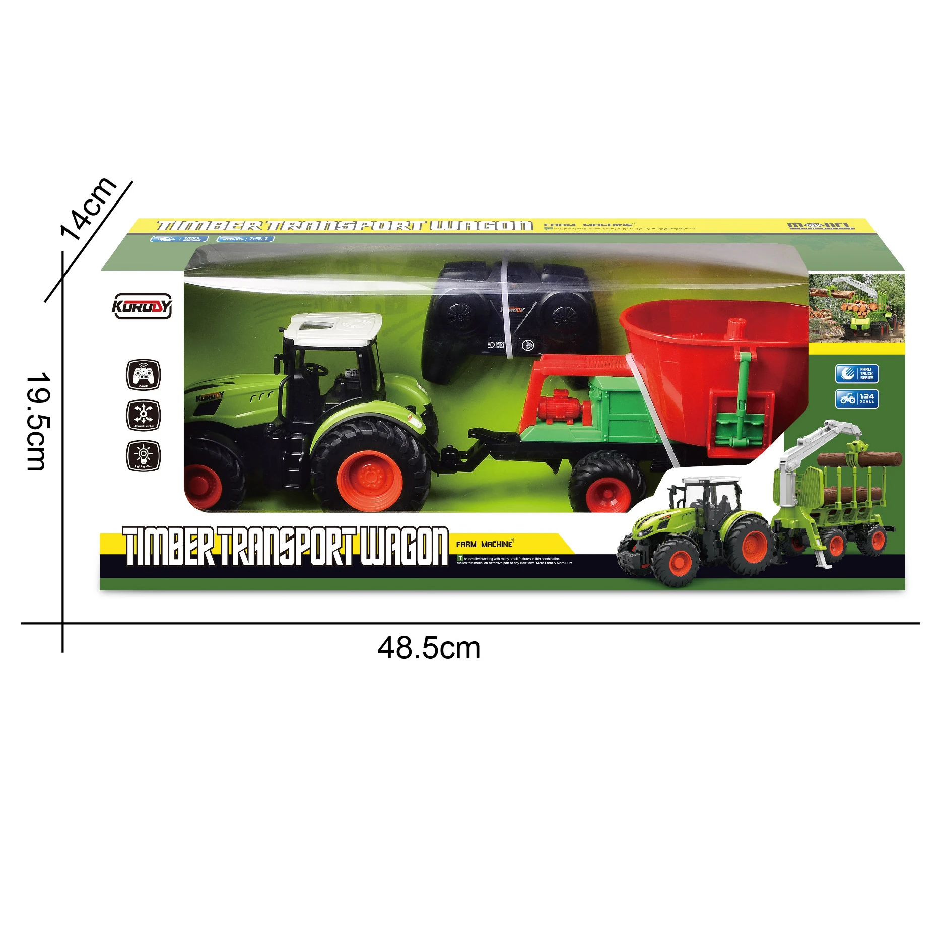 4DRC Boys Other Toy Vehicle 1/24 2.4g Remote Control Farmer Tractor Toys 6 Channel Rc Farmer Car Radio Control Tractor Truck Toy