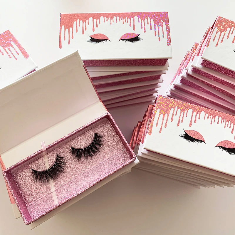 private label real mink fur logo packing wholesale fluffy cluster lash vendor full strip eyelashes naturel lashes