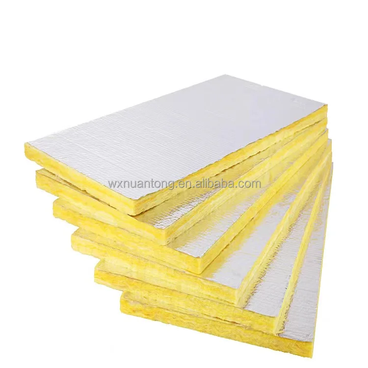Centrifugal glass fiber cotton board 48kg 30mm fire retardant aluminum foil veneer glass wool