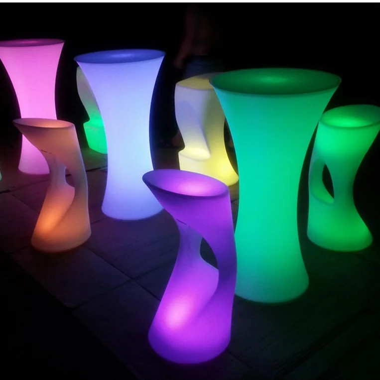 Красочные светодиодные светящиеся столы для коктейль-бара пластиковые паба вечеринок на открытом воздухе/кальянных мероприятий