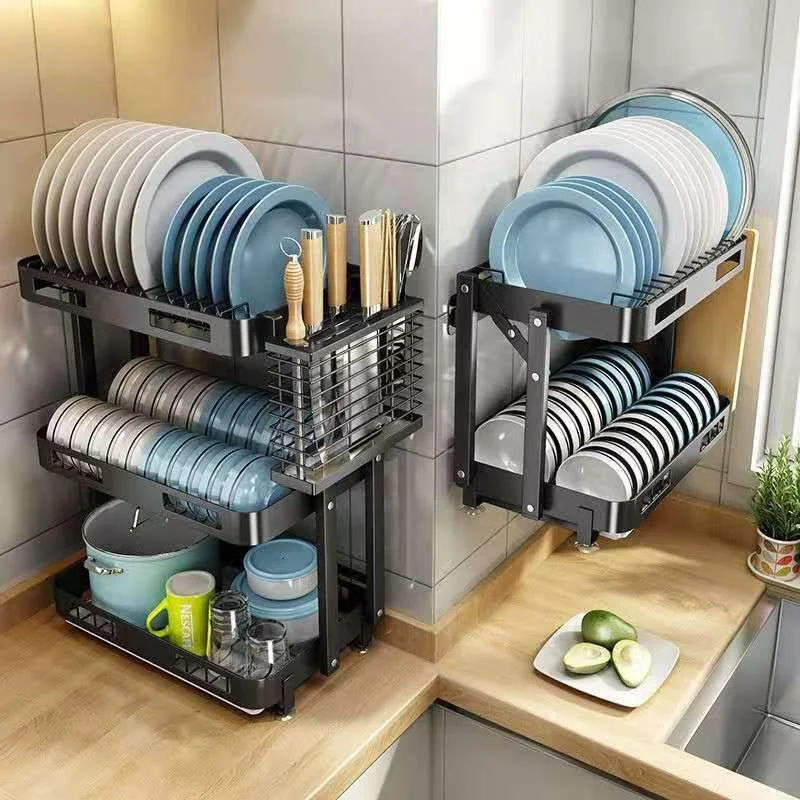 
Installation free Folding Spice Rack Stainless Steel Kitchen Shelves Wall Mount Supplies Multifunctional Condiment Storage Shelf 