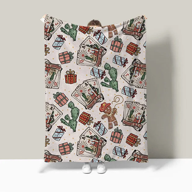 Hot Sale Custom Holiday Christmas Single Sided  Printed Flannel Blanket For Christmas In Winter