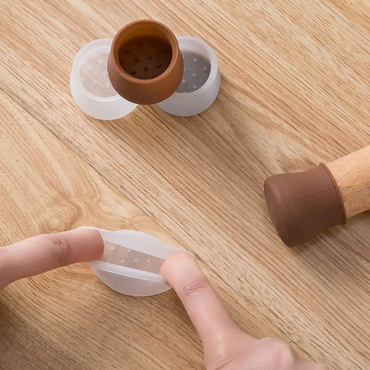 Chair Leg Caps With Felt Chair Leg Protectors For Hardwood Floors Round or Square Silicone Chair Leg Floor Protectors
