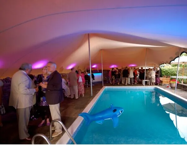 waterproof strong stretch fabric with pvc coated ues for tent/awning/camp/outdoor wedding/meetings