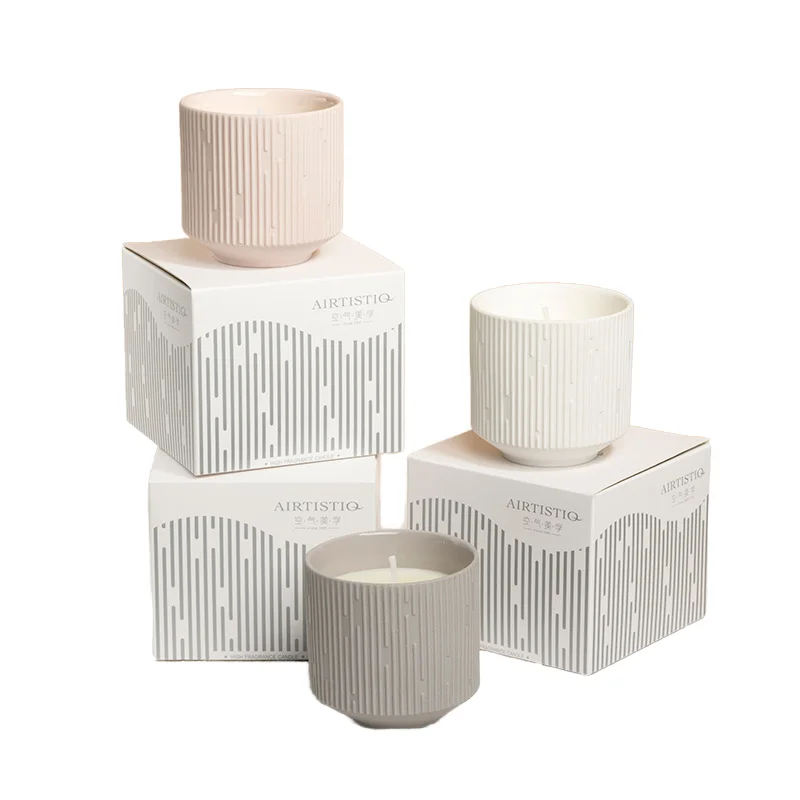 New Wood Wick Candle Color Classic Ceramics Jar Scented Candle Style Aromatherapy Candle