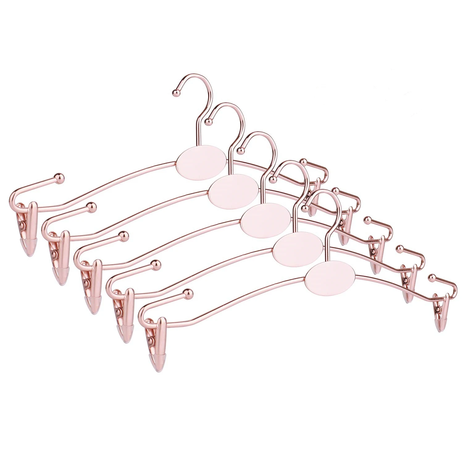 Custom Logo Rose Gold Metal Clip Bikini Hangers For Display