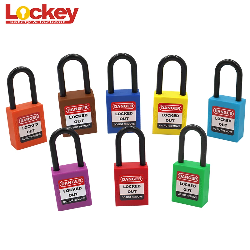 
38mm Steel Nylon Shackle Security Padlock with Master Keys Safety Padlock 