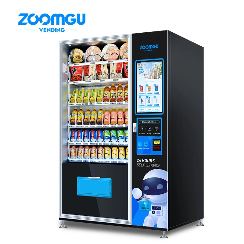 Zoomgu 24 часа в сутки обслуживания собственной личности торгового автомата 22 дюйма торговый автомат с сенсорным экраном для продуктов питания