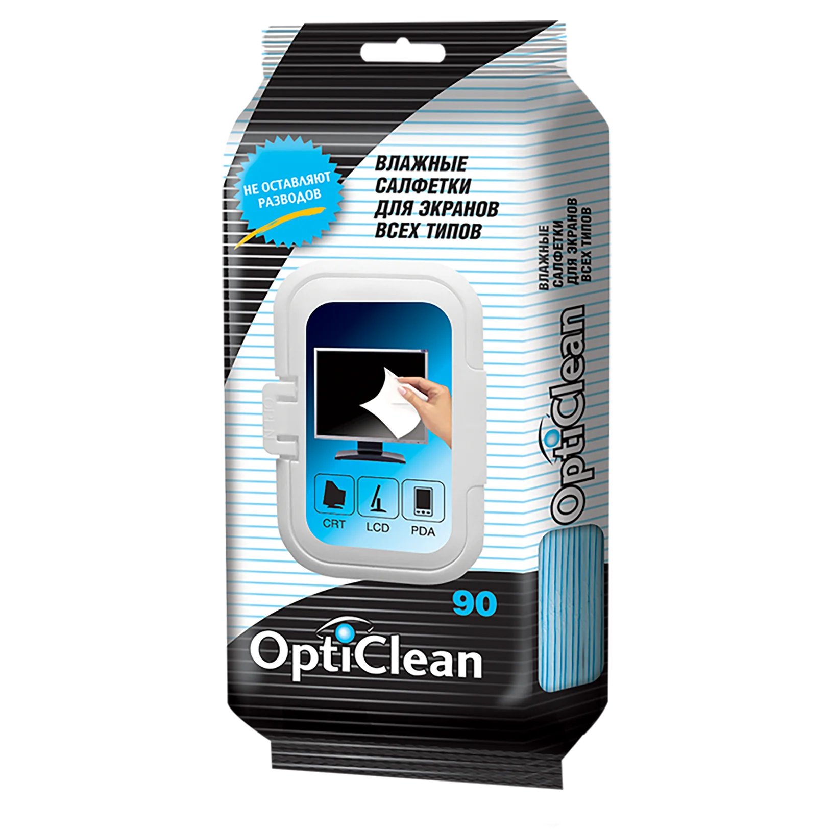 
Wet wipes for LC and plasma panels, 90 pcs. OptiClean 