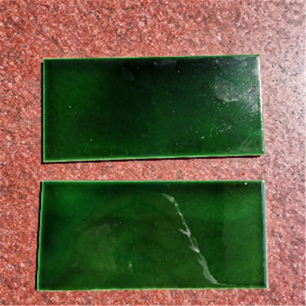 Glazed flower 15x7.5cm Ceramic Tiles Pure Color Green