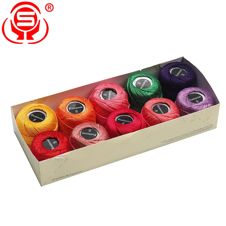 
Crochet Thread Cotton Yarn Threads Balls Rainbow Colors Staple Cotton Crochet Thread Set Balls 