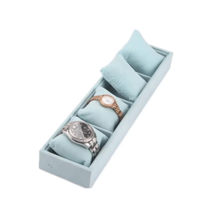 Custom Leather Velvet Jewelry Tray with Pillow for Wrist Watches Display