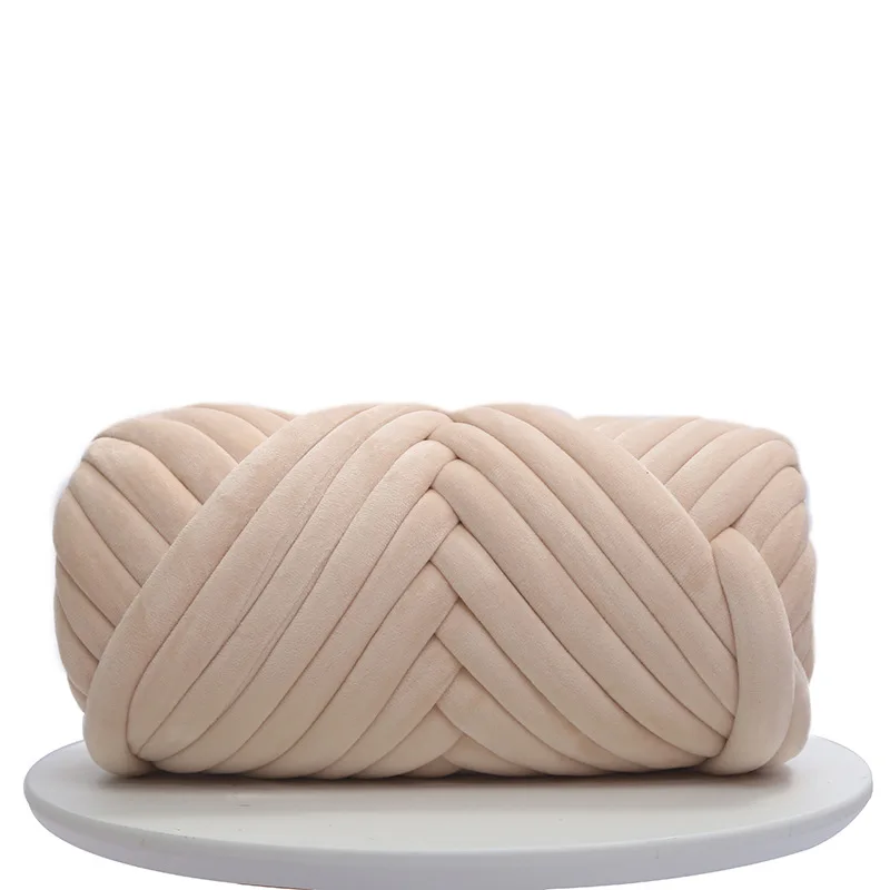 Popular Hot Sale 3cm Wide Chunky Yarn Braid Hand Knitting Blanket Carpet Short Velvet Cotton Tube Filled