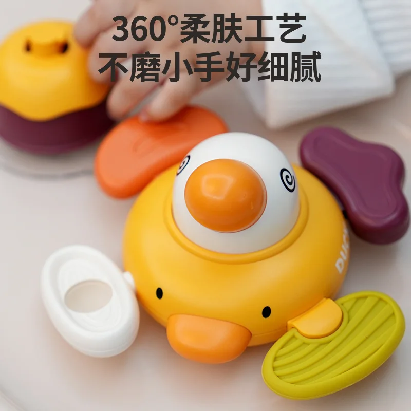 Cute Duck Educational Soothing Feeder Baby Toy Dining Table Sucker Turntable Toy