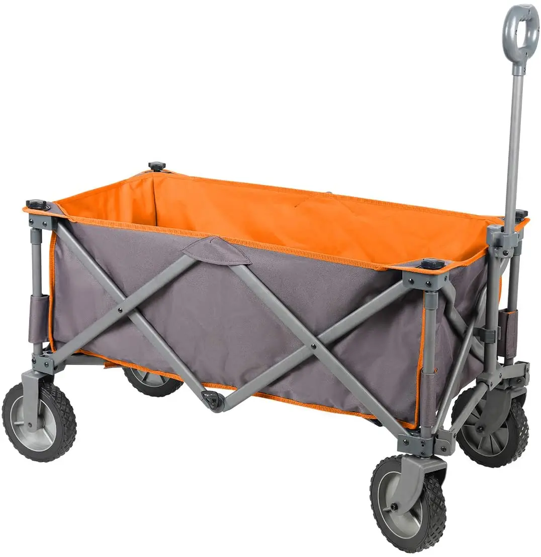 2-layers outdoor CAMPING TROLLEY collasible outdoor utility garden  cart with big  wheels,easy foldable wagon