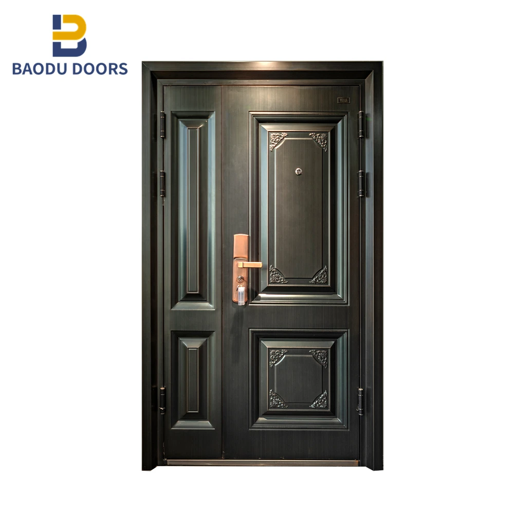 Plastic outside door as security doors in china with heavy duty door closer puerta de seguridad exterior