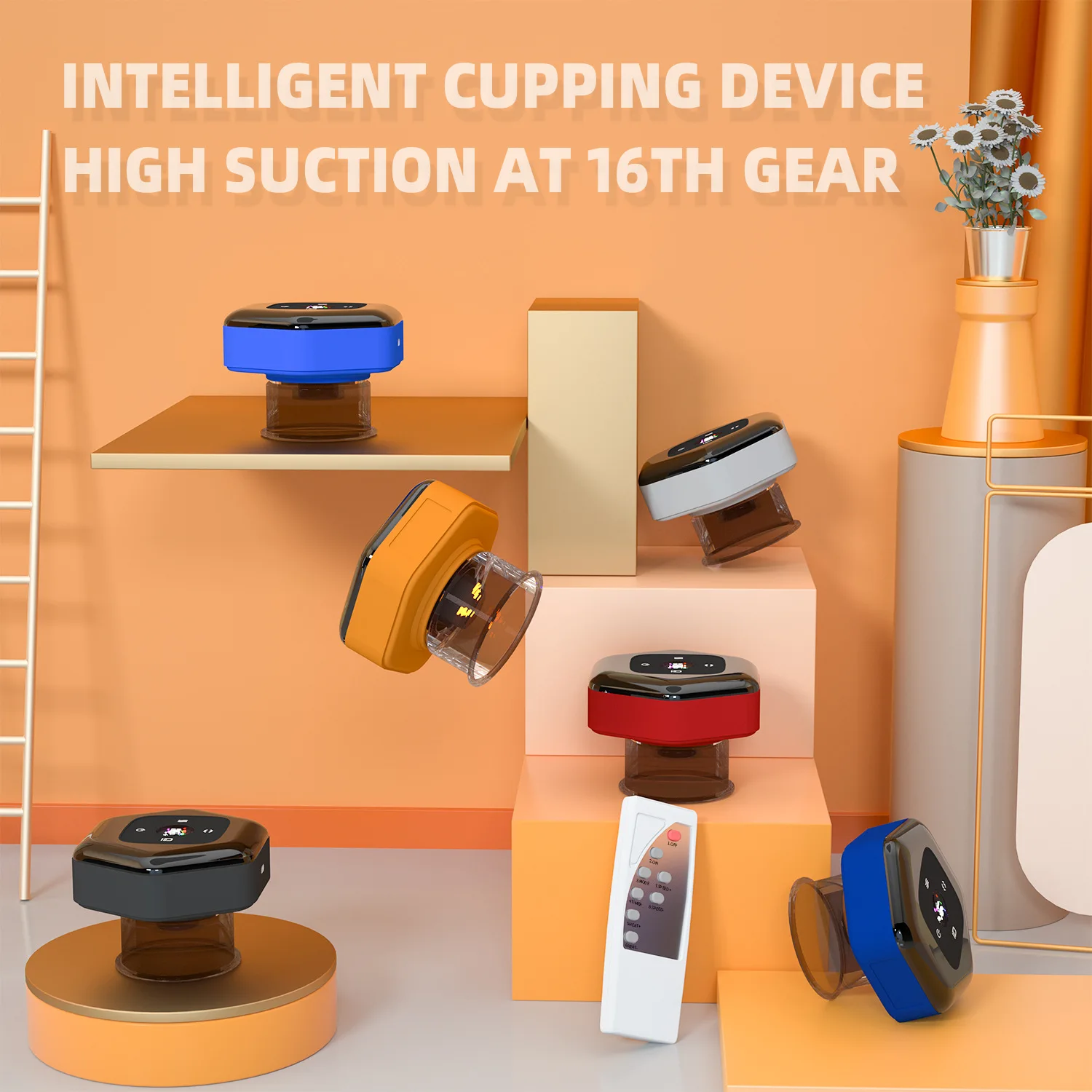 2023 New Arrival Remote Control Electronic Smart Portable Vacuum Cupping Machine Electric Cupping Therapy Gua Sha Back Massager