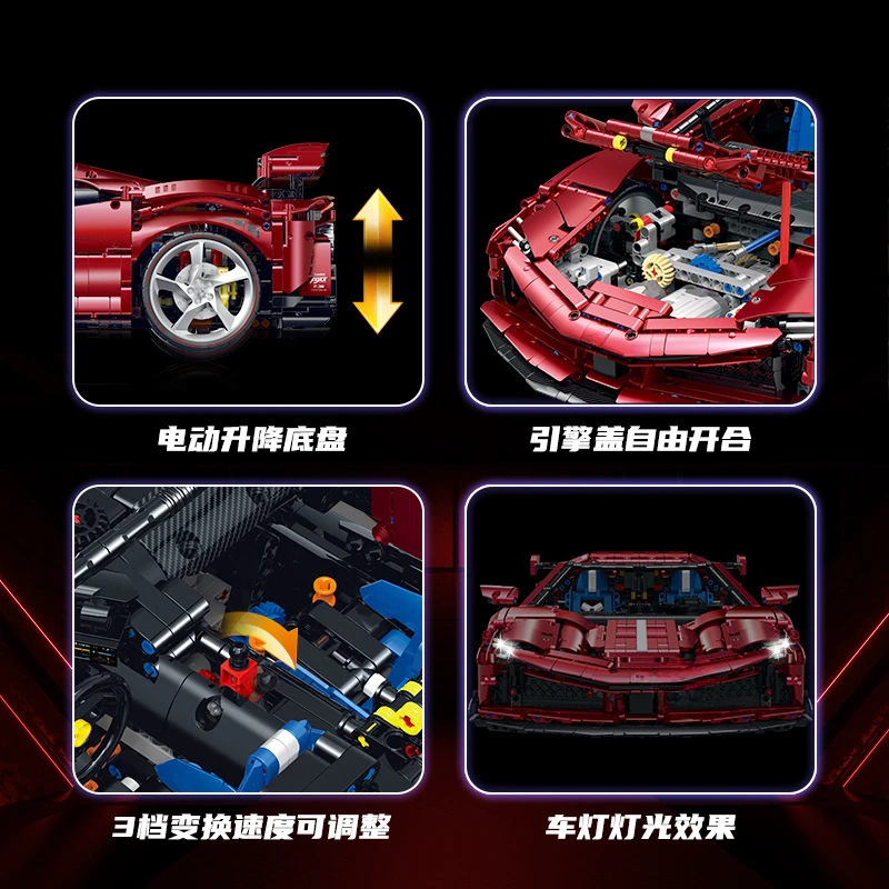 Новинка 10623 технический супер 1:8 спортивный Радиоуправляемый автомобиль SF90 набор кирпичей развивающая игрушка-головоломка подарок на день рождения детский 42143
