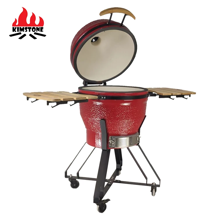 Kamado Grill Uk Nethland Poland 22in классический темно-красный Барбекю курильщик зеленый керамический гриль барбекю угольный уличные кухни