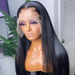 360 HD Lace Frontal Wig 13x6 Transparent Lace Wig Human Hair 30Inch Bone Straight Brazilian Remy Human Hair Wigs For Women