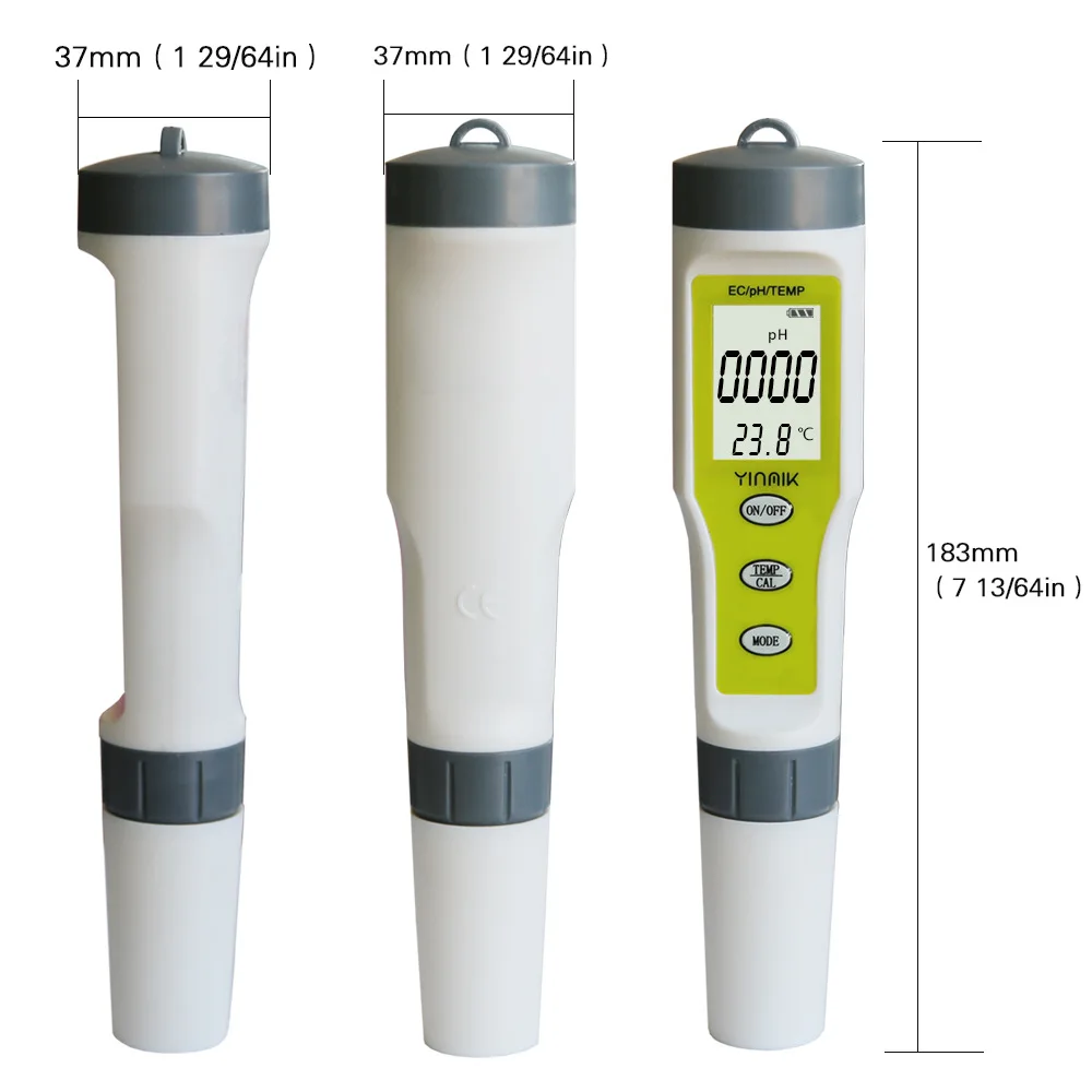 Ph ec temp 3 In 1 Test Pen Meter Handheld Ph Value Ph Meter Tds / Ec Water Quality Tester for Pool Home Water Quality