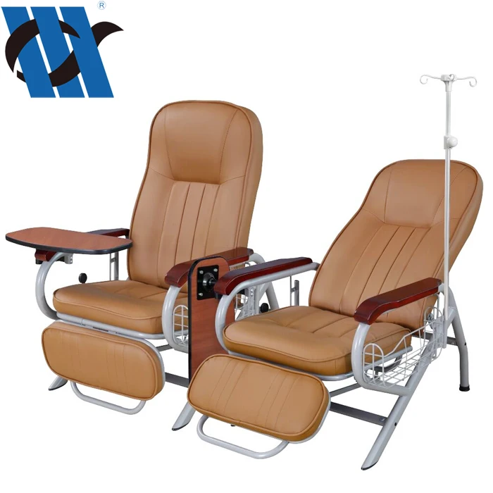 BDEC105B Hospital Patient Infusion Chair With PVC Artificial Leather Cover And Intravenous Infusion Rod