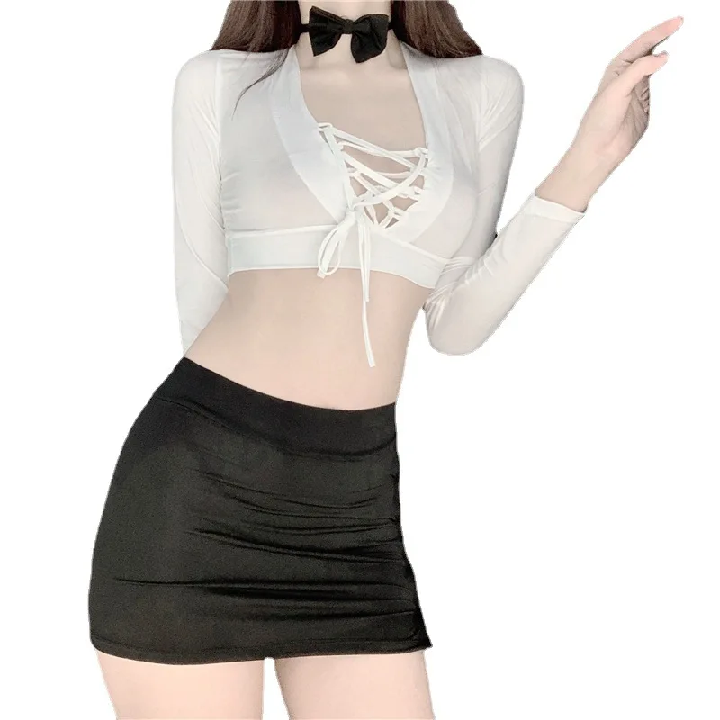 Sexy Lingerie Women 2024 Office  Uniform Cosplay Temptation the Secretary Put Transparent Wholesale Sexy Lingerie Women