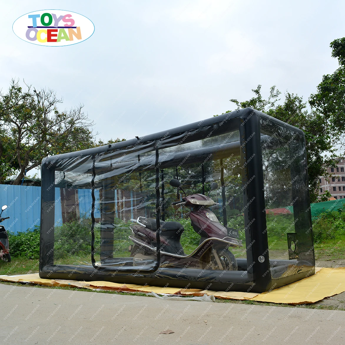 Custom Small Car Tent Motorcycle Inflatable Garage Tent Transparent Car Cover For Sale